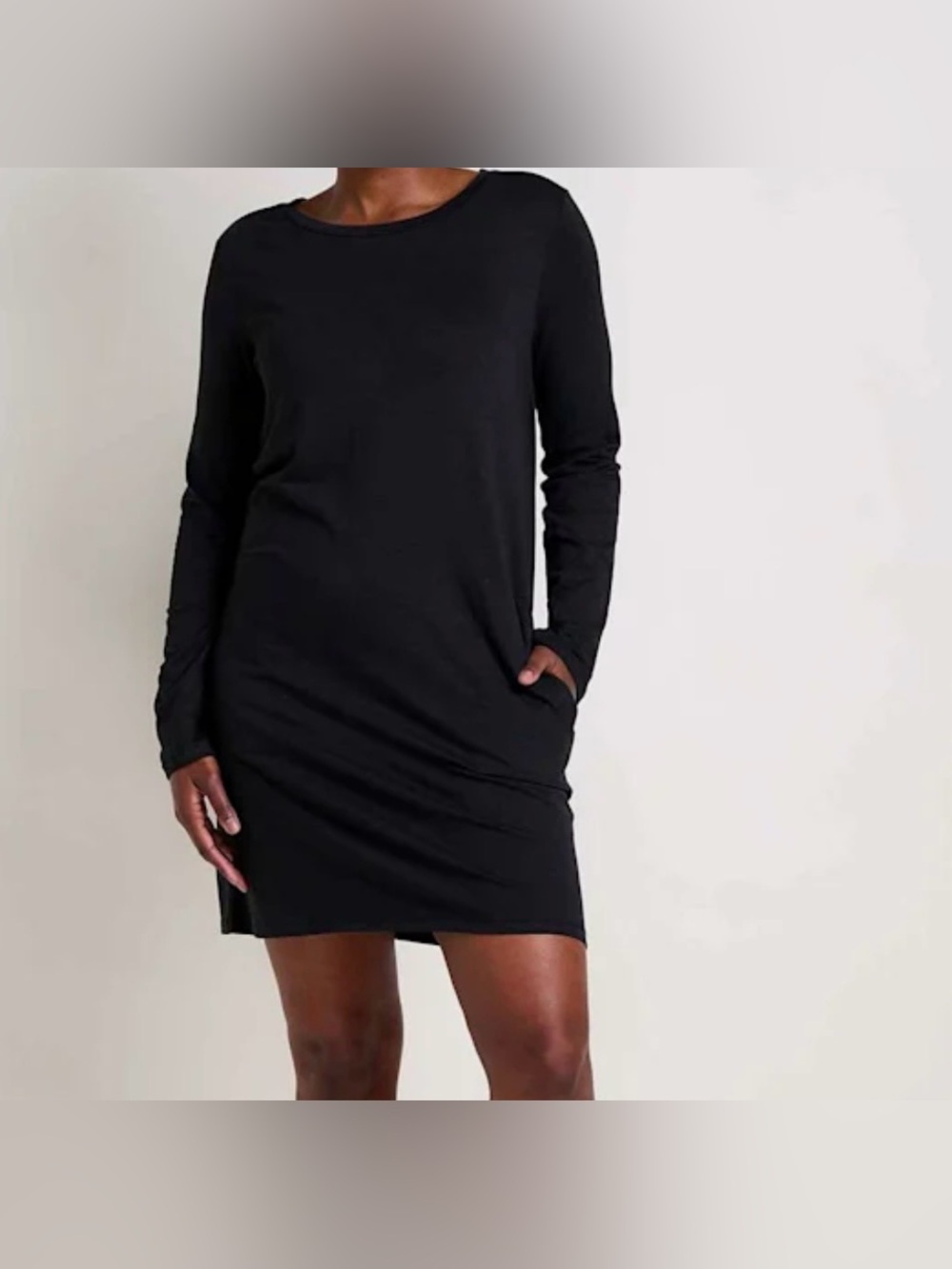 Toad&Co Windmere II Black Long-Sleeve Fit-and-Flare Dress L